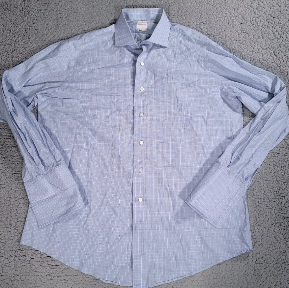 Brooks Brothers Shirt Mens 17 - 36 Golden Fleece French Cuff Woven Superfine